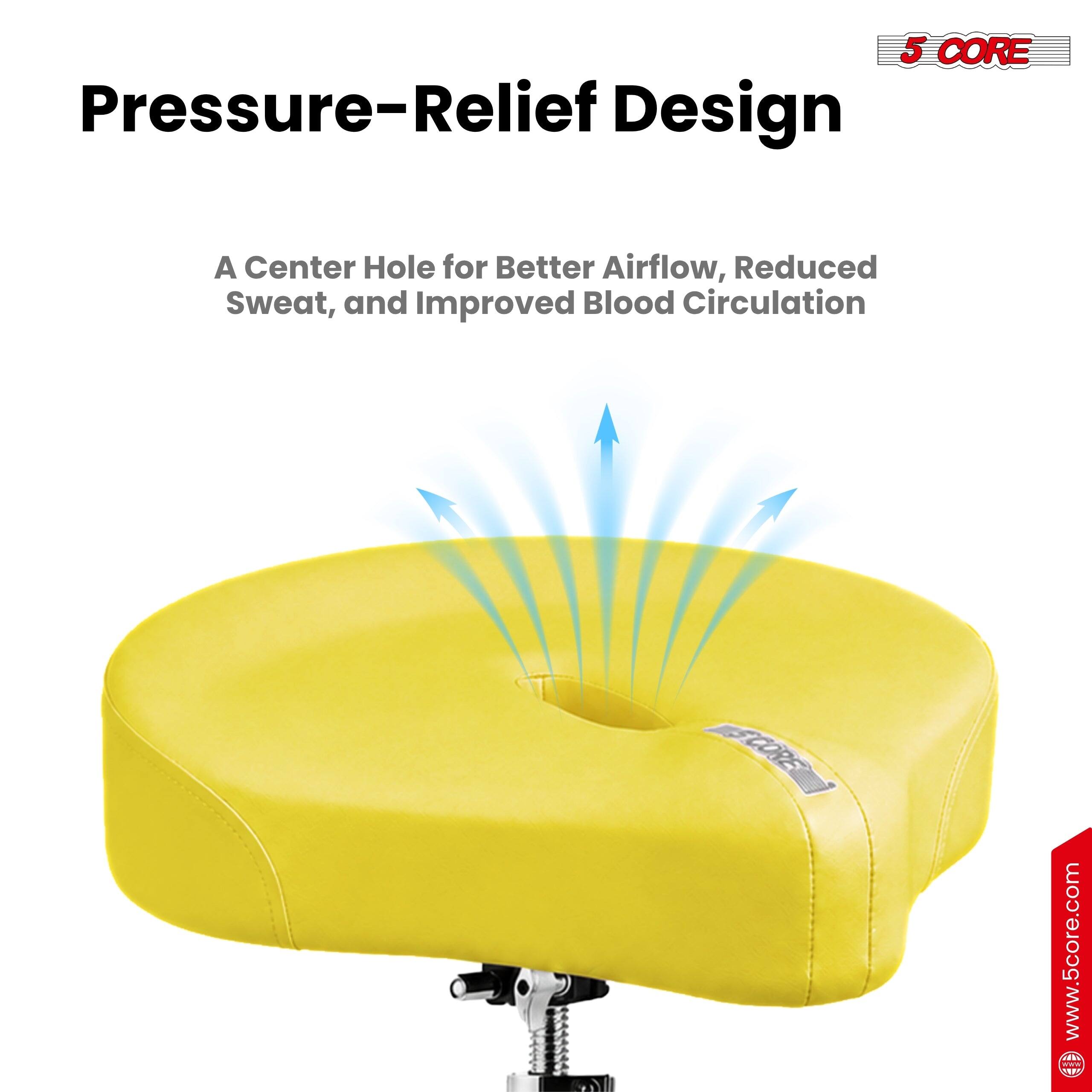 5 CORE Pressure-Relief Design  
A Center Hole for Better Airflow, Reduced Sweat, and Improved Blood Circulation  
ECOR  
www.5core.com