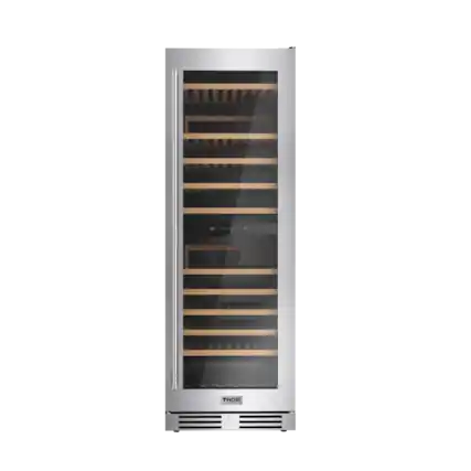 Front. Thor Kitchen - 115 Bottle Dual Zone Wine Cellar - Stainless Steel.