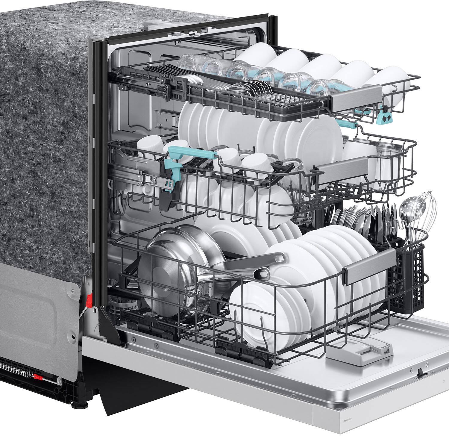 Alt View 21. Samsung - 24" AutoRelease Dry Smart Built-In Stainless Steel Tub Dishwasher with 3rd Rack Washing System, 38dBA - White Glass.