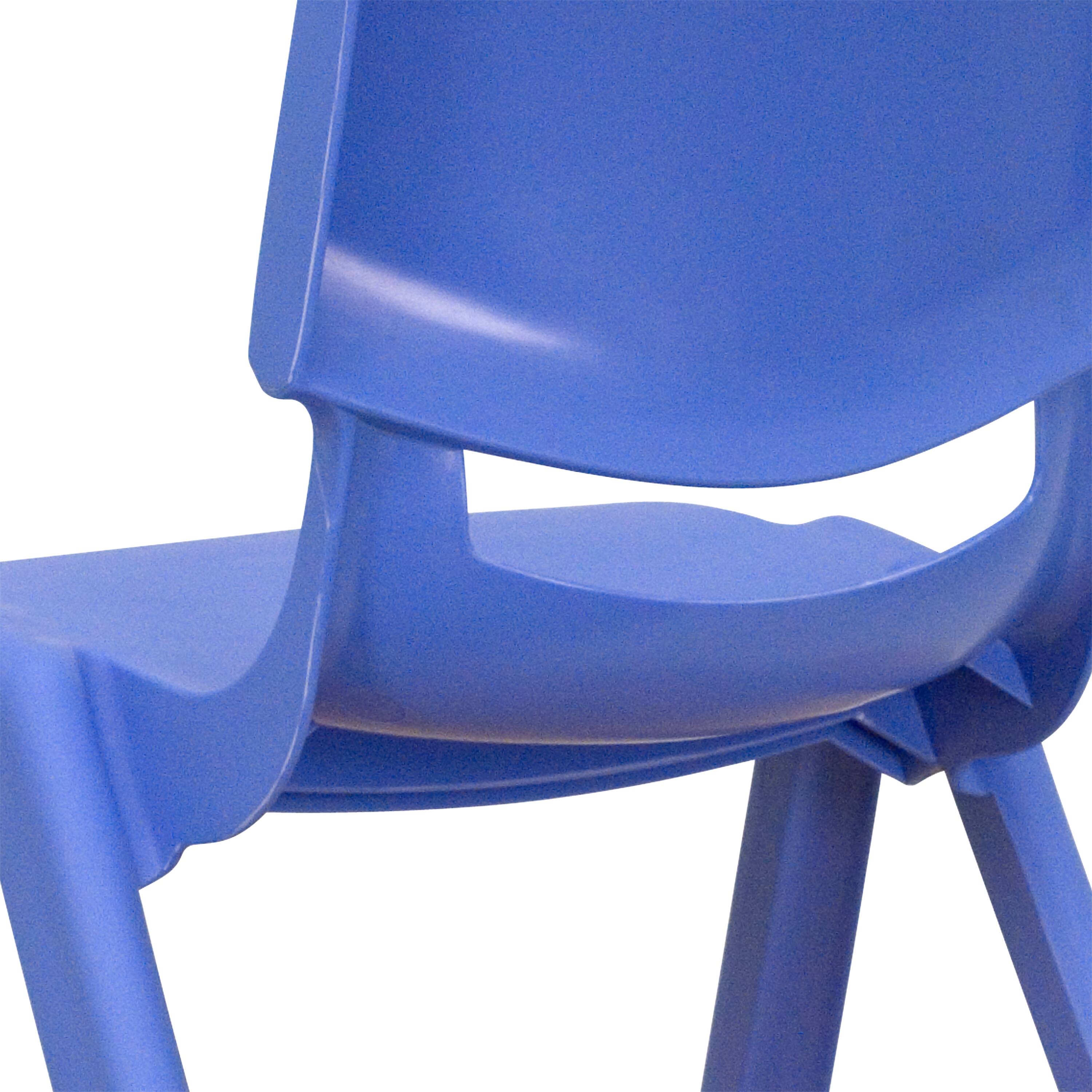 Alt View 10. Emma + Oliver - 10 Pack Plastic Stackable School Chair with 12" Seat Height - Blue.