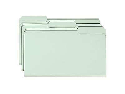 Alt View 2. Smead - Smead 60% Recycled Heavy Duty File Folder, 1/3-Cut Tab, Legal Size, Gray/Green, 25/Box (18234) - Gray/Green.