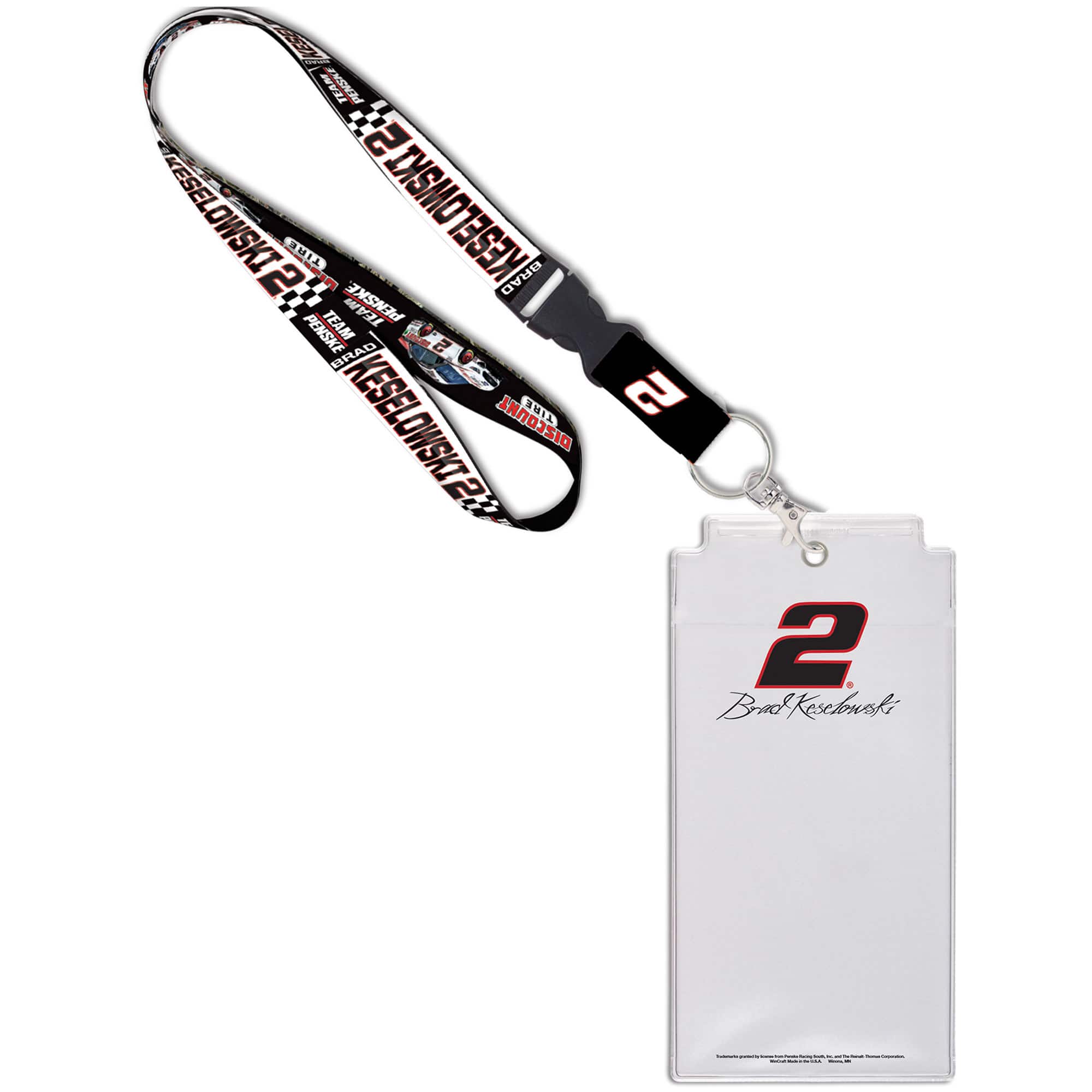WinCraft - Brad Keselowski Name and Number Credential Holder Lanyard - Multicolor