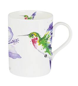 Jiallo - Roy Kirkham LUCY MUG - HUMMINGBIRD, Set of 6, Bone China Ceramic, Made in England - Mutli color