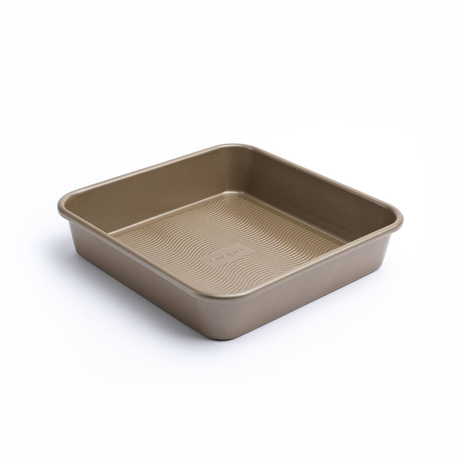 Front. Cuisipro - 9.5 x 2-Inch Square Steel Nonstick Baking and Cake Pan - Brown.