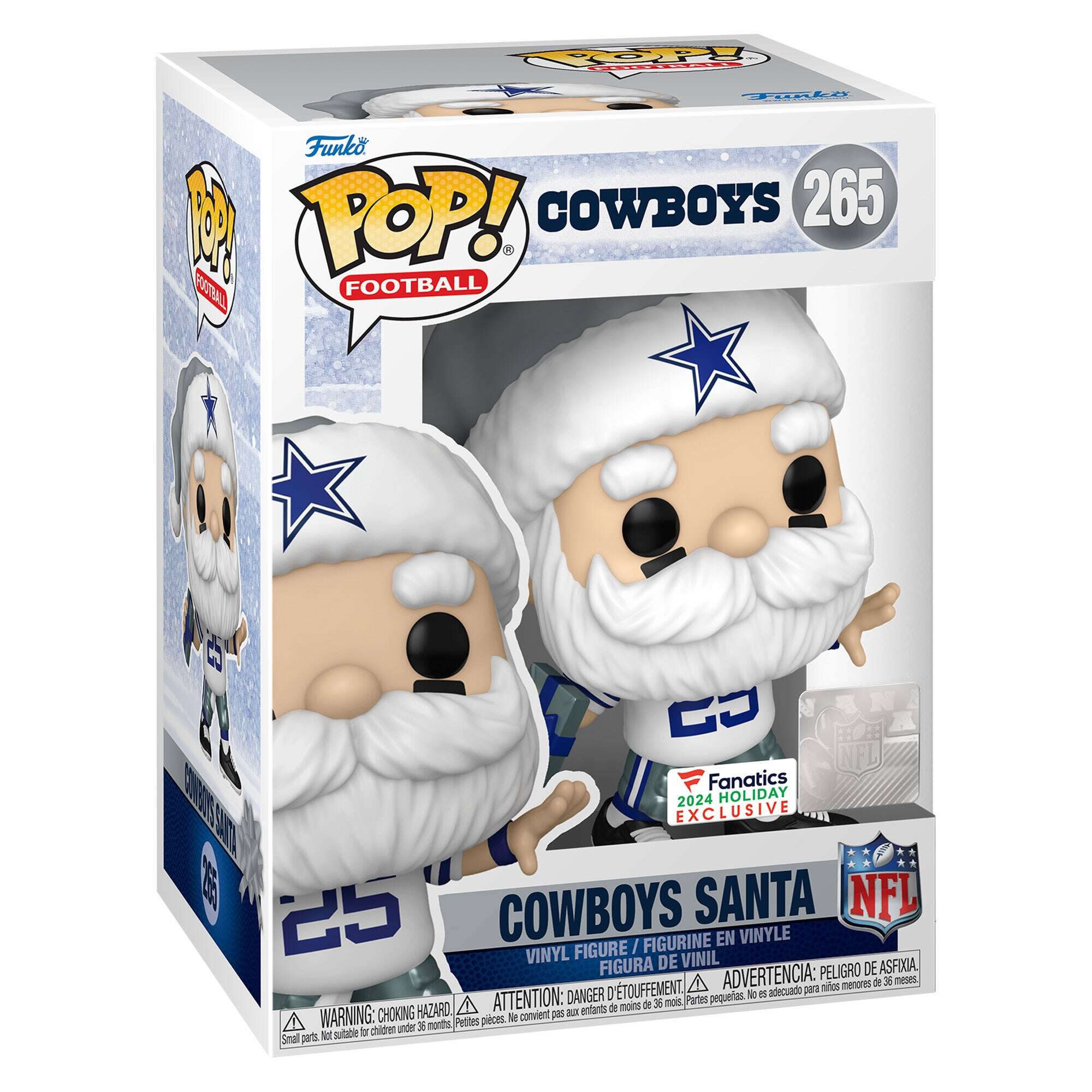 **Top FDAkA - Le ad M Funko POP! Cowboys 265 2 Football 1 NFL Fanatics 2024 Holiday Exclusive Cowboys Santa NFL 25 Vinyl Figure / Figurine en Vinyle / Figura de Vinilo**

**COWBOYS 265**

**Funko POP! Football**

**COWBOYS SANTA**

**Fanatics 2024 Holiday Exclusive**

**WARNING: CHOKING HAZARD - Small parts. Not suitable for children under 3 years.**

**ATTENTION: DANGER D'ÉTOUFFEMENT - Petites pièces. Ne convient pas aux enfants de moins de 3 ans.**

**ADVERTENCIA: PELIGRO DE ASFIXIA - Piezas pequeñas. No es adecuado para menores de 3 años.**

**FIGURE / FIGURINE EN VINYLE / FIGURA DE VINIL**

**NFL**