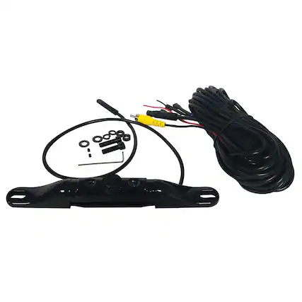 Front. BOYO - VTL422CLS Bar-Type Short-Length 170° License Plate Camera with LEDs - Black.
