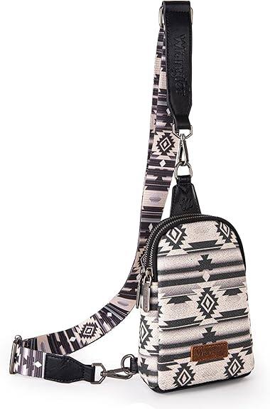 Vulpecula Spade - Aztec Sling Bag - Southwest Crossbody Trendy Chest Bag - Black