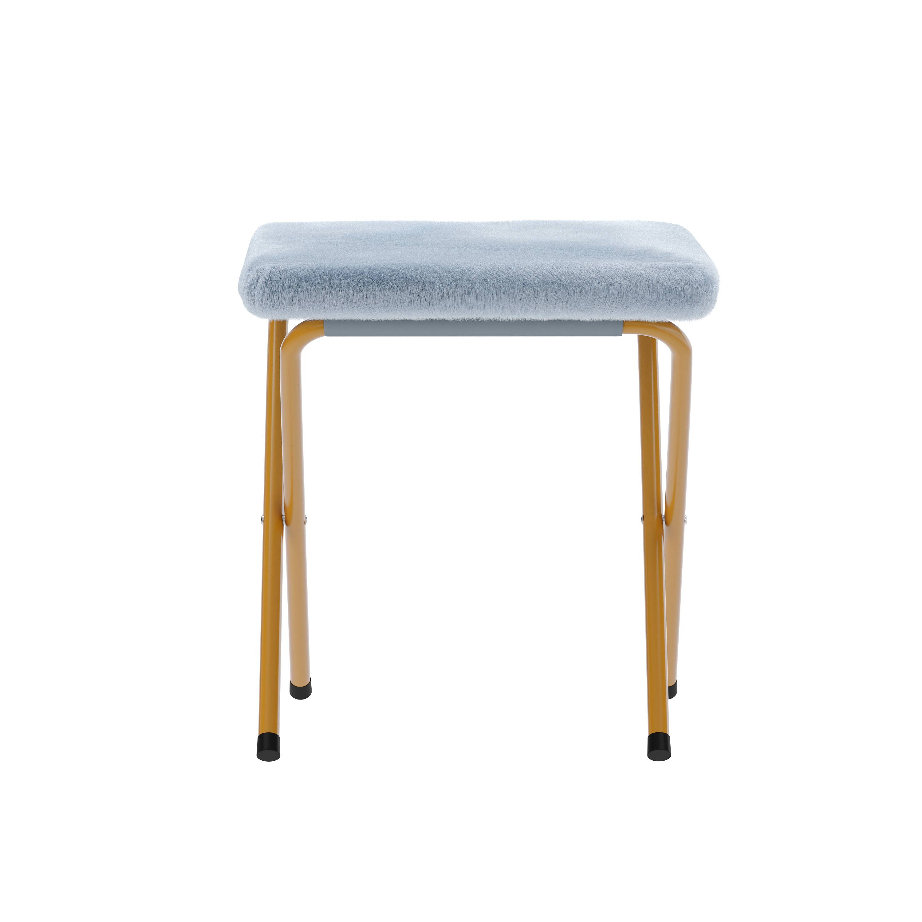 Alt View 10. Emma + Oliver - Aisling Oversized Folding Saucer Chair and Ottoman for Dorm, Bedroom - Aqua Fabric/Soft Gold Frame.