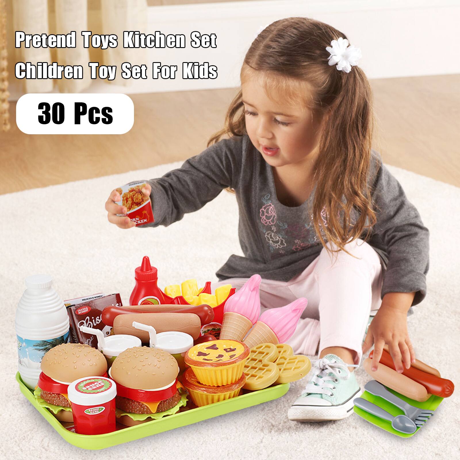 Pretend Toys Kitchen Set  
Children Toy Set For Kids  
30 Pcs