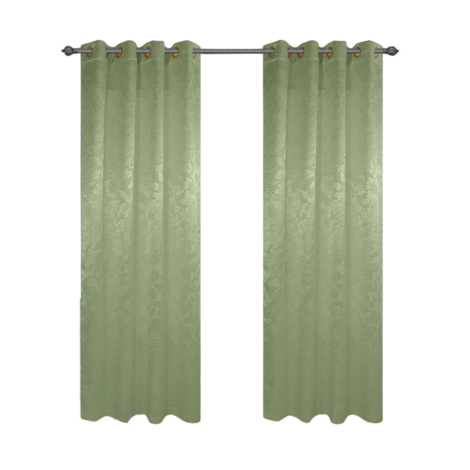Olivia Gray - 100% Polyester 200 GSM Dyson Embossed Blackout Grommet Curtain Panel 54" x 84" - Sage