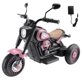 Topteng - 6V 3-Wheel Kids Ride-On Motorcycle with Colorful Lights & Music, Pink for Ages 3-8