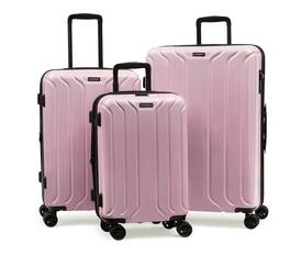 Nonstop - New York Elite Lightweight Expandable 3 Piece spinner Luggage Set +3 packing cubes ,(19.4/23.4/28) - Blush Pink