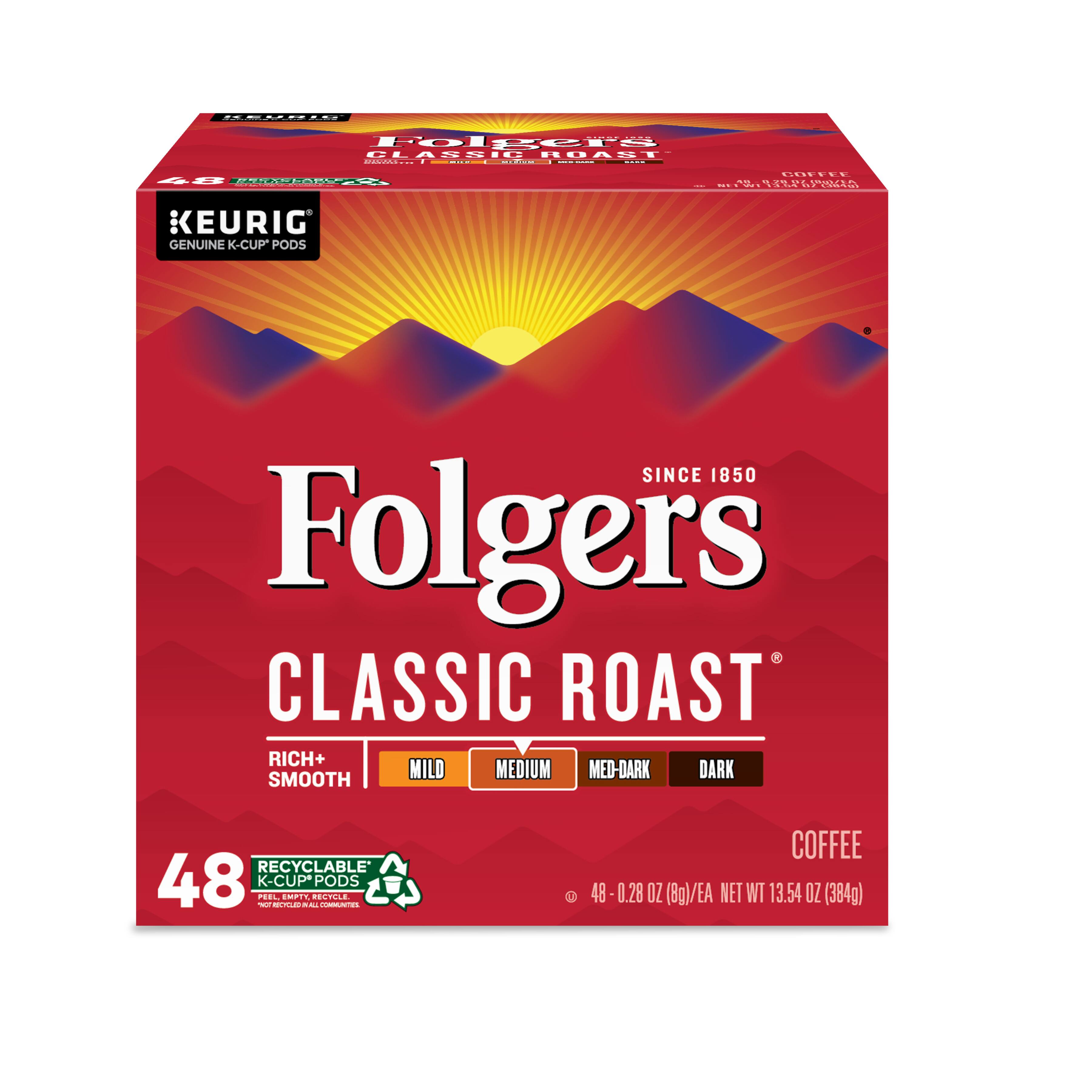 Alt View 13. Folger's - Folgers Classic Roast, Keurig Single Serve K-Cup Pods, Medium Roast Coffee, 48 Count.
