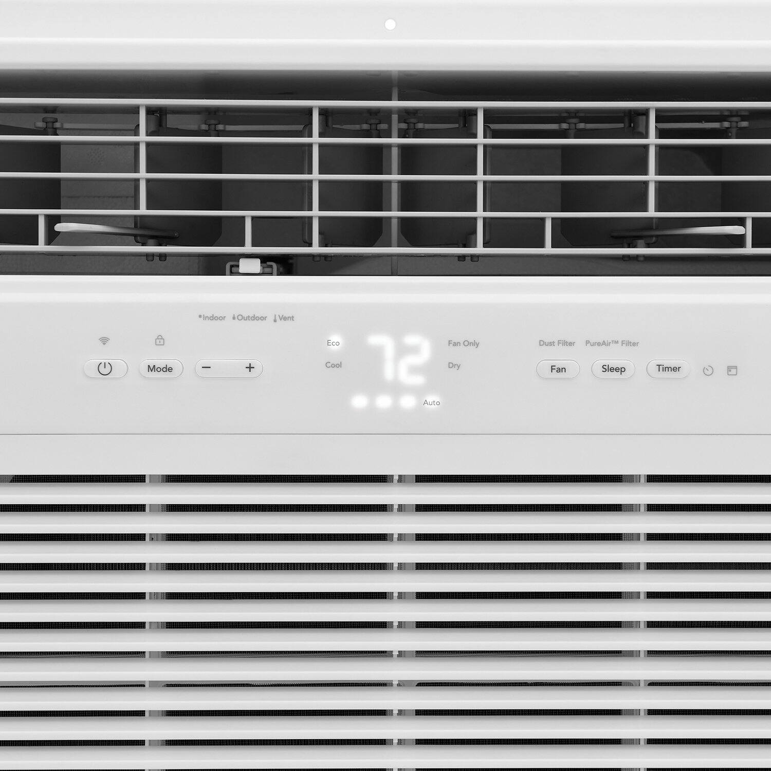 Mode *Indoor - Outdoor . Vent I + Eco Cool Fan Only 72 Dry Auto Dust Filter PureA1™ Filter Sleep Timer