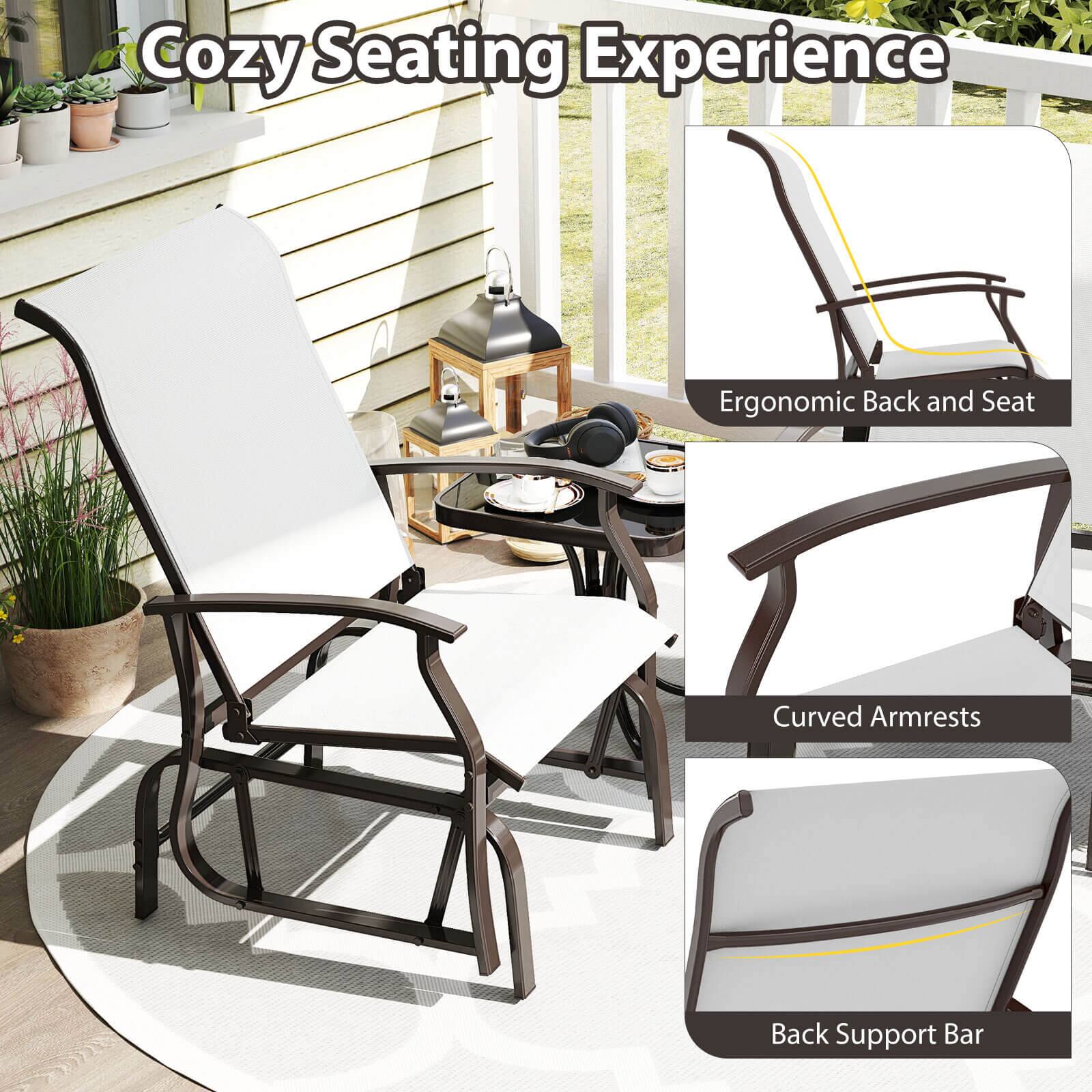 Cozy Seating Experience

- Ergonomic Back and Seat
- Curved Armrests
- Back Support Bar