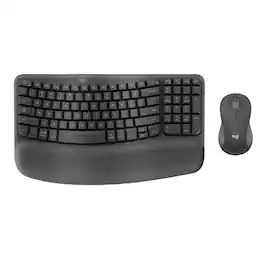 Logitech - Wave Keys MK670 Wireless Ergonomic Keyboard & M550 L Mouse Combo, Bluetooth, Multi-OS Compatible - Graphite