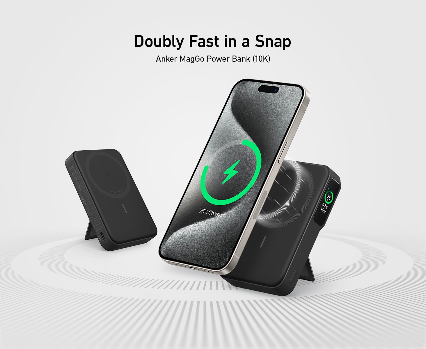 Alt View 2. Anker - MagGo Power Bank (10K) - Black.