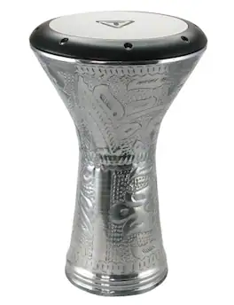 Tycoon Percussion - 17.3" Hand-Hammered Aluminum Doumbek, Drum Goblet Shape, Tunable Synthetic Head