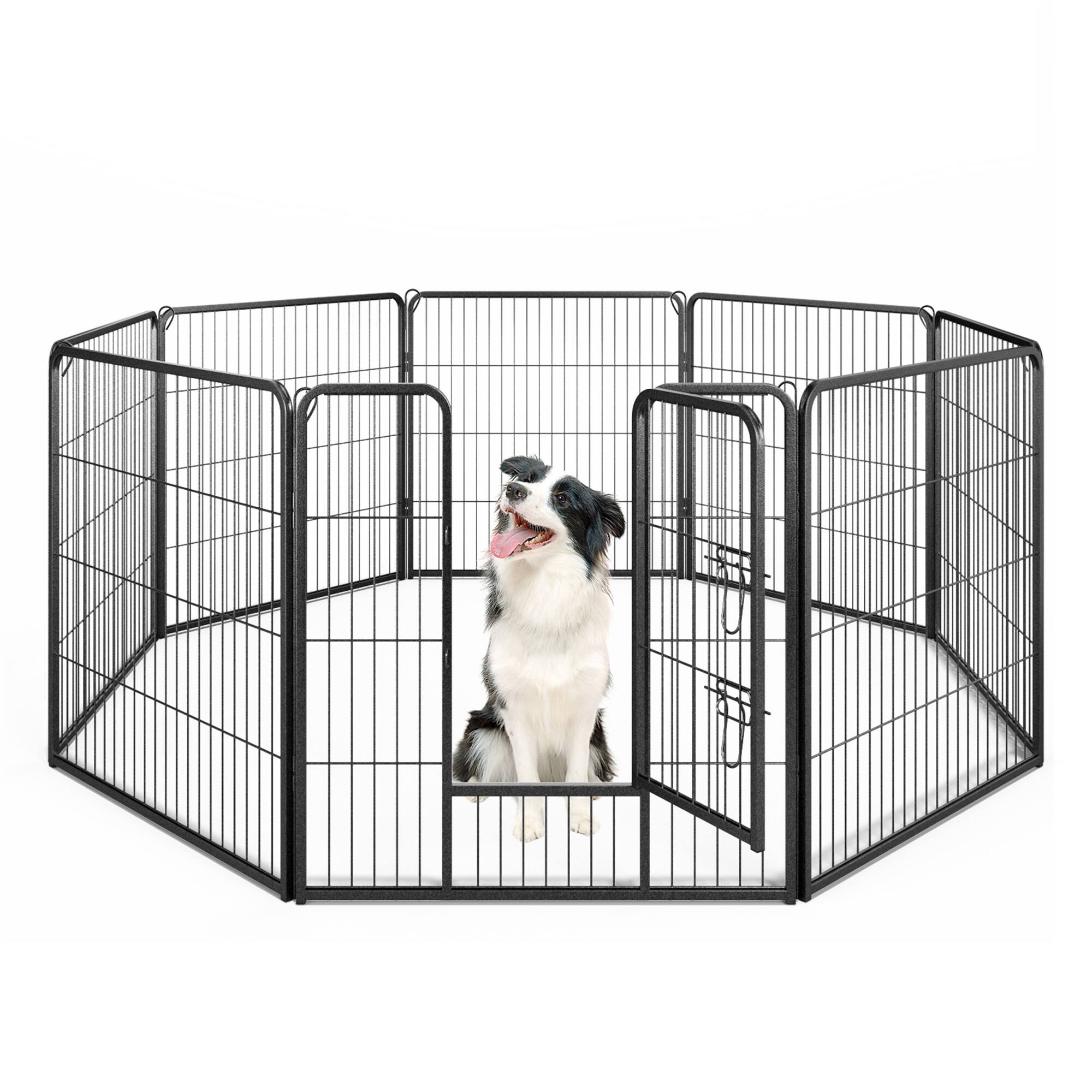 Alt View 9. Gymax - Gymax Dog Playpen Indoor Outdoor 8 Panel 32'' Height Pet Fence for Puppy w/ Door.