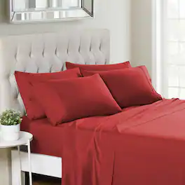 Sweet Home Collection - Deluxe Microfiber Sheet Set with Bonus Pillowcases, Ultra Soft 1500 Series, Queen - Red