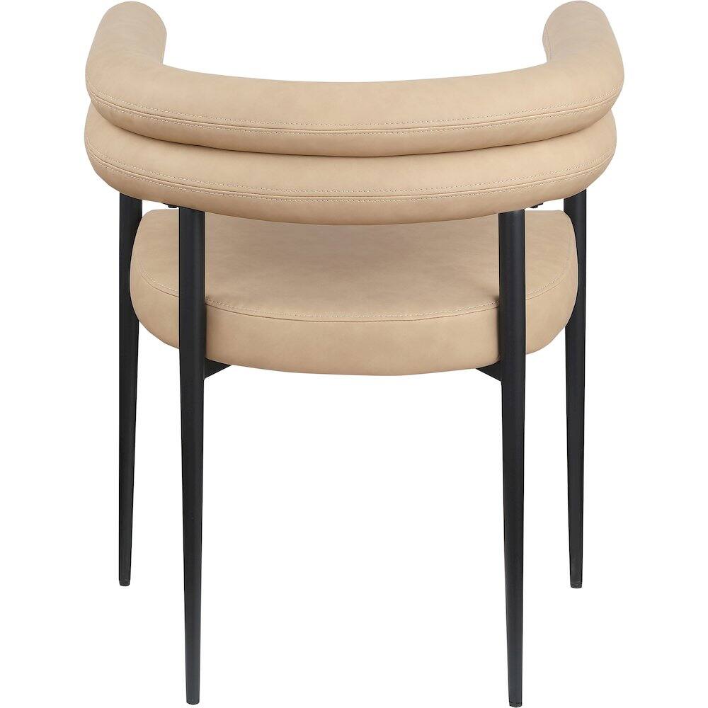 Alt View 3. Meridian Furniture - Lavina Tan Vegan Leather Dining Chair, Set of 2 - Brown.