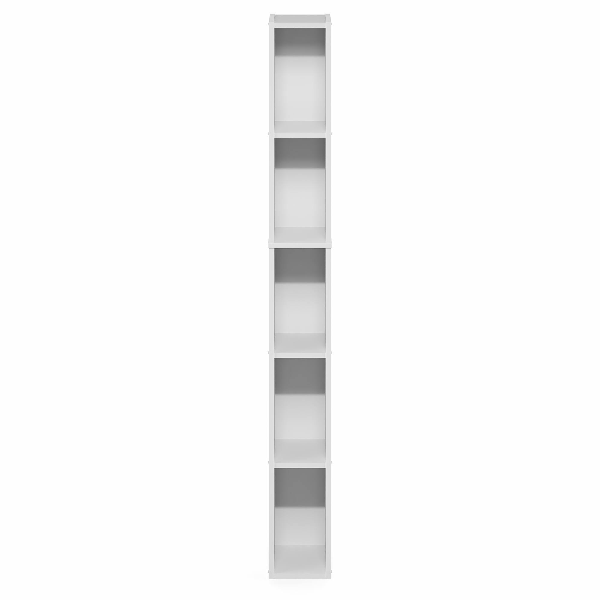 Alt View 6. Furinno - FULDA Book Shelf, 5-Tier Tall Narrow Bookshelf, Standing Bookcase with 6-In Width Storage Shelf, 9.3 x 5.9 x 51.9 - White.