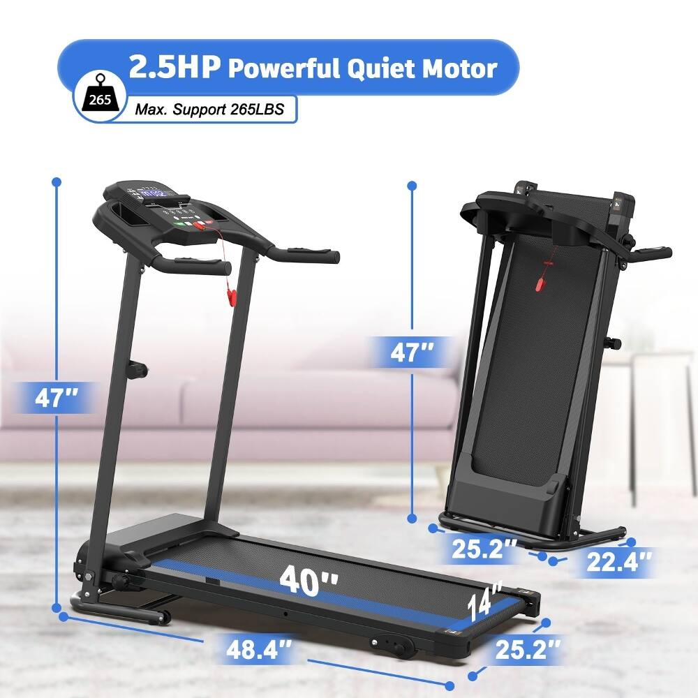 2.5HP Powerful Quiet Motor  
Max. Support 265LBS  
47"  
40"  
48.4"  
25.2"  
22.4"  
14"