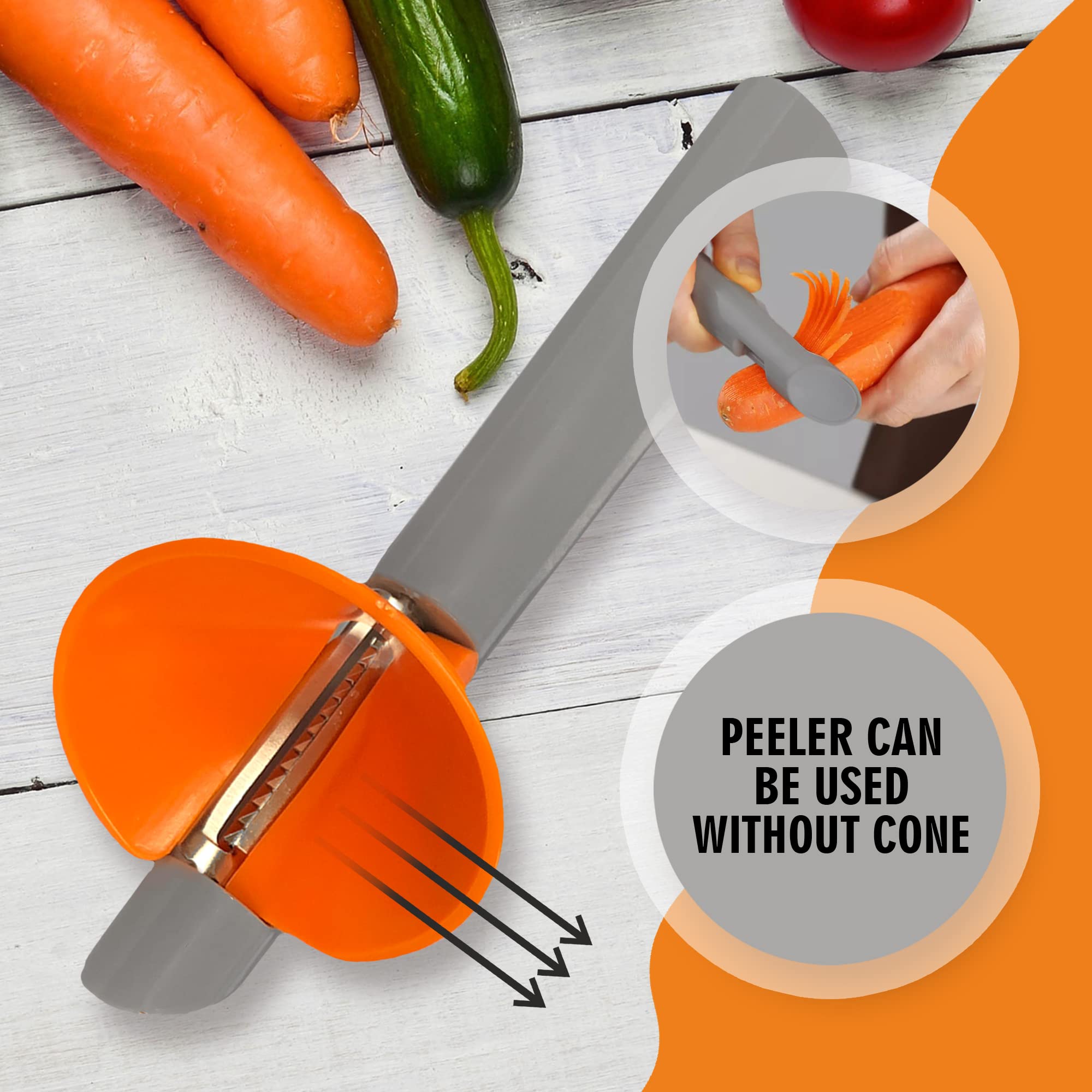 PEELER CAN BE USED WITHOUT CONE