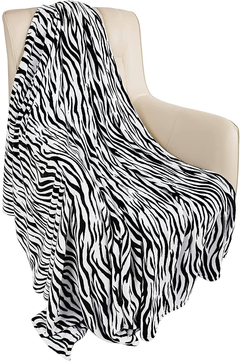 Black Zebra Print Fleece (50x60 IN)