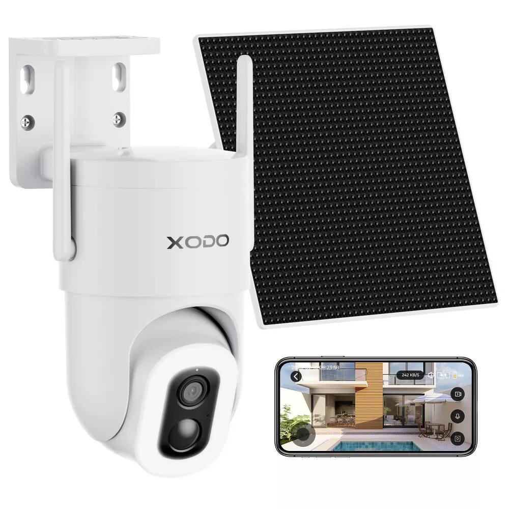 XODO - E15 Solar Outdoor Wi-Fi Security Camera – 2K Pan-Tilt, Night Vision, 2-Way Audio & Motion Detection