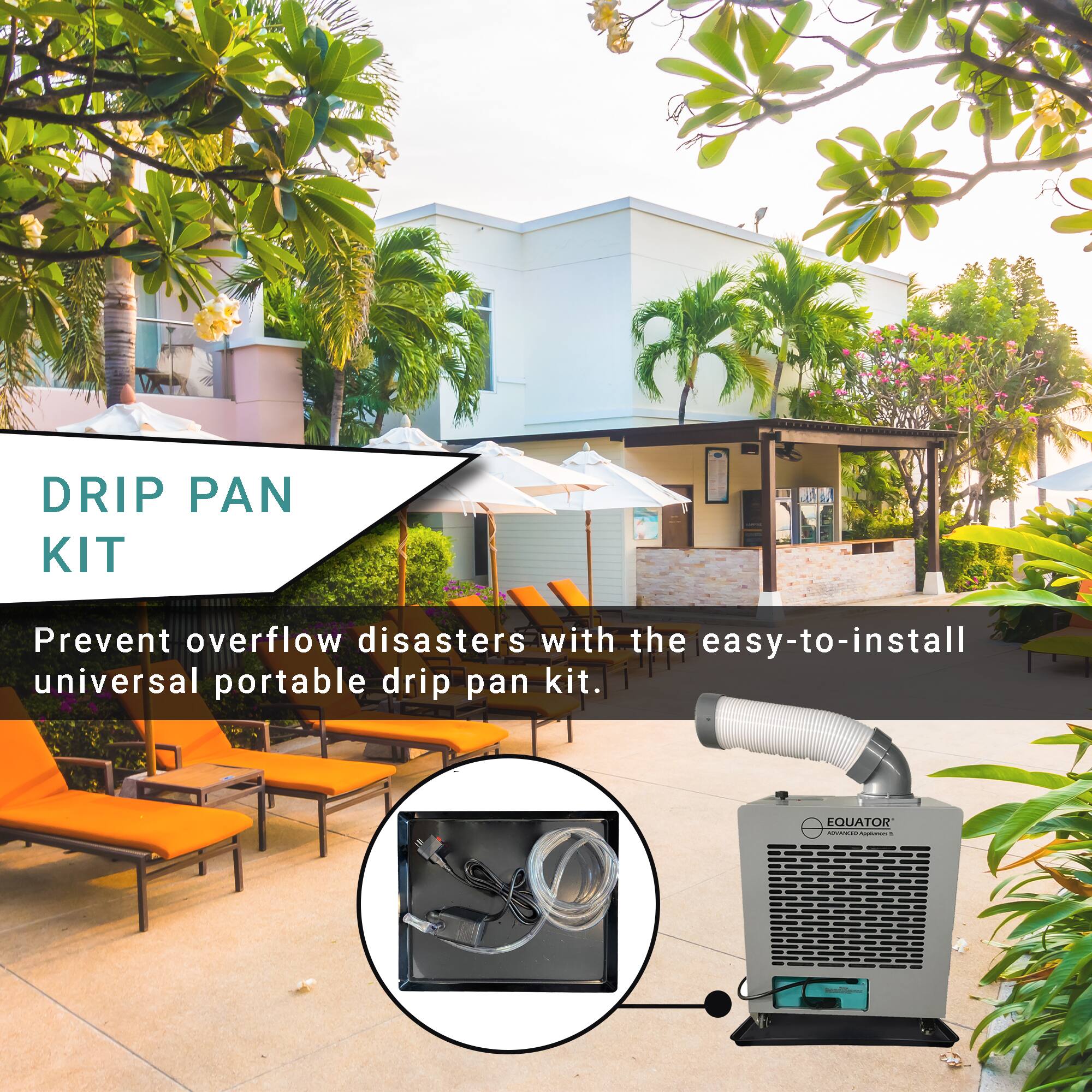DRIP PAN KIT

Prevent overflow disasters with the easy-to-install universal portable drip pan kit.