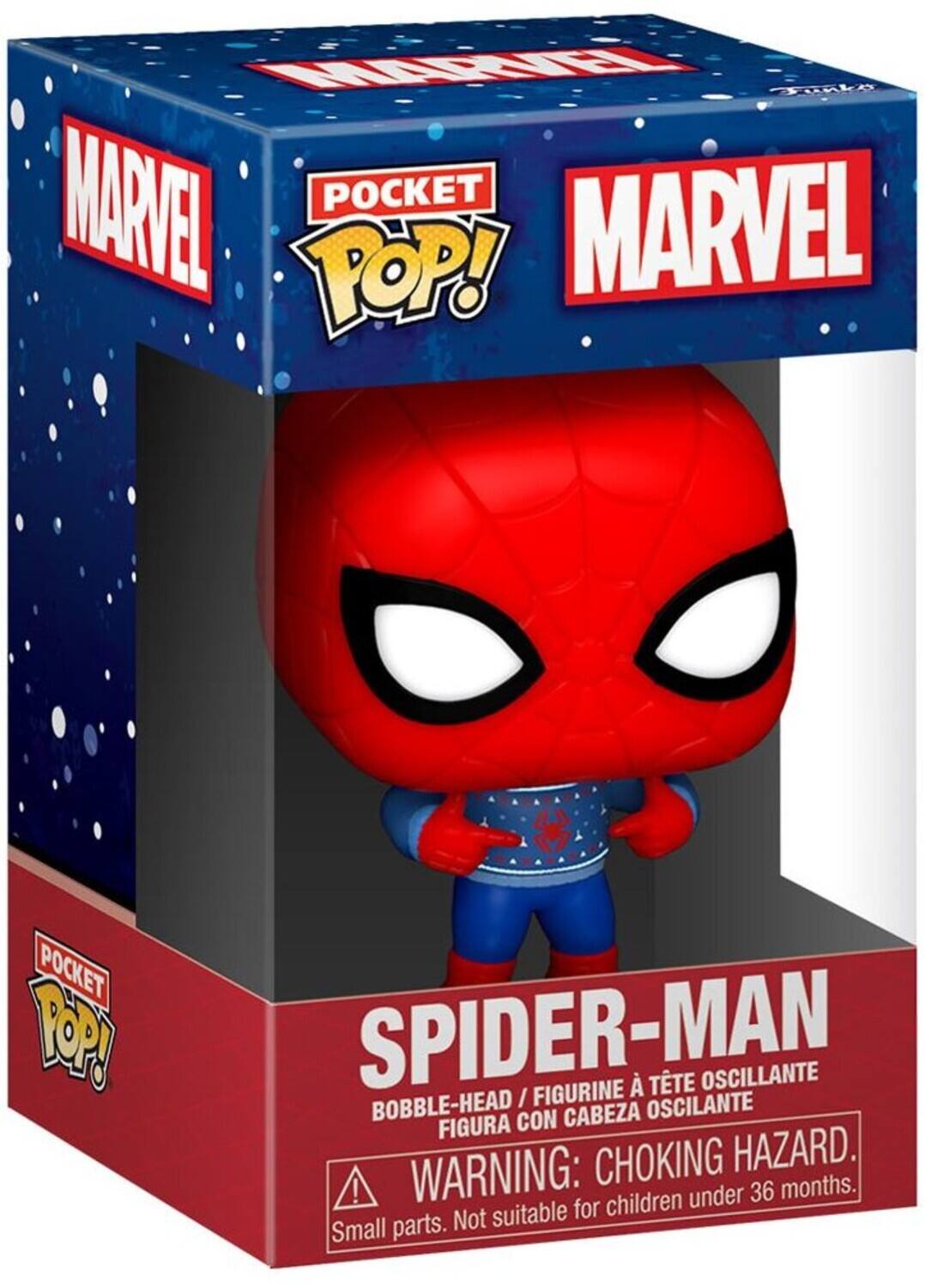 MARVEL POCKET POP! SPIDER-MAN FIGURINE BOBBLE-HEAD / OSCILANTE FIGURA CON CABEZA WARNING: CHOKING HAZARD. Small parts. Not suitable for children under 36 months.