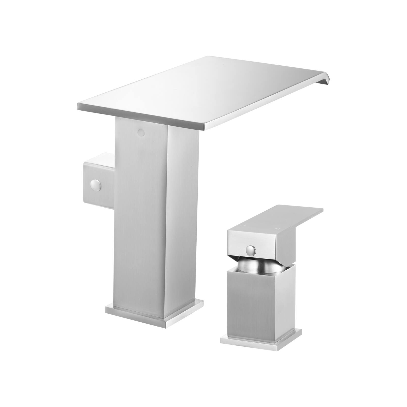 Alt View 5. VEVOR - Roman Tub Faucet, 3 Hole Waterfall Bathtub Faucet, Roman Bathtub Faucets Set with Shower Head & 1 Handle - Sliver.