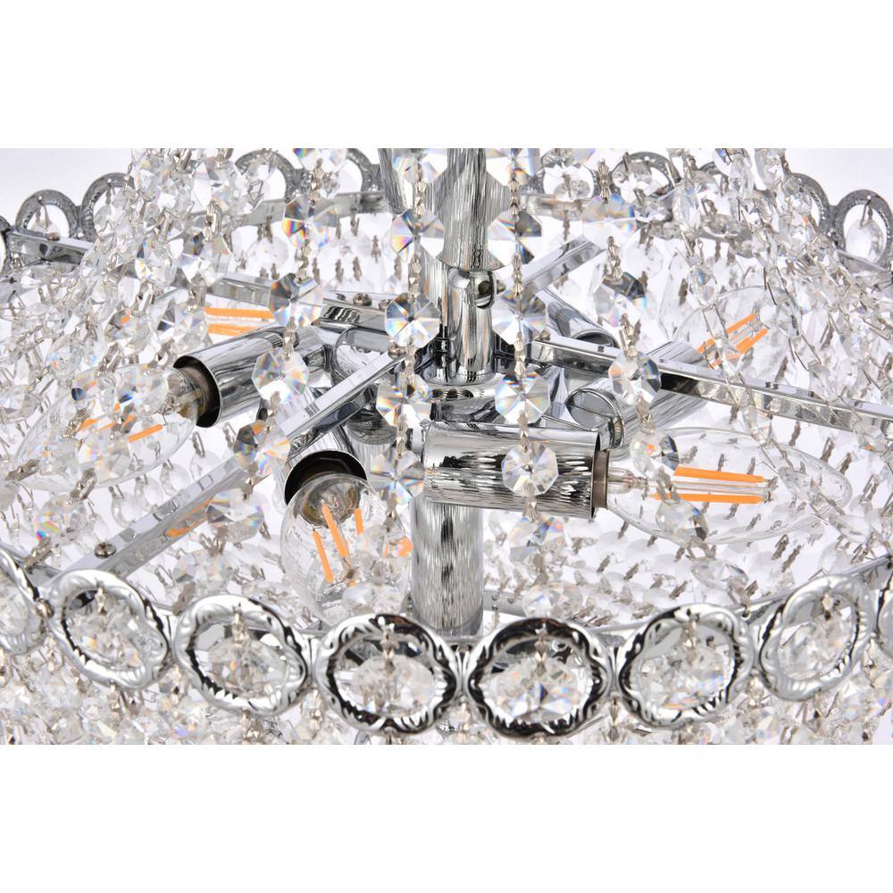 Alt View 4. Elegant Lighting - Century 8 light Chrome Pendant Clear Royal Cut Crystal - Chrome.