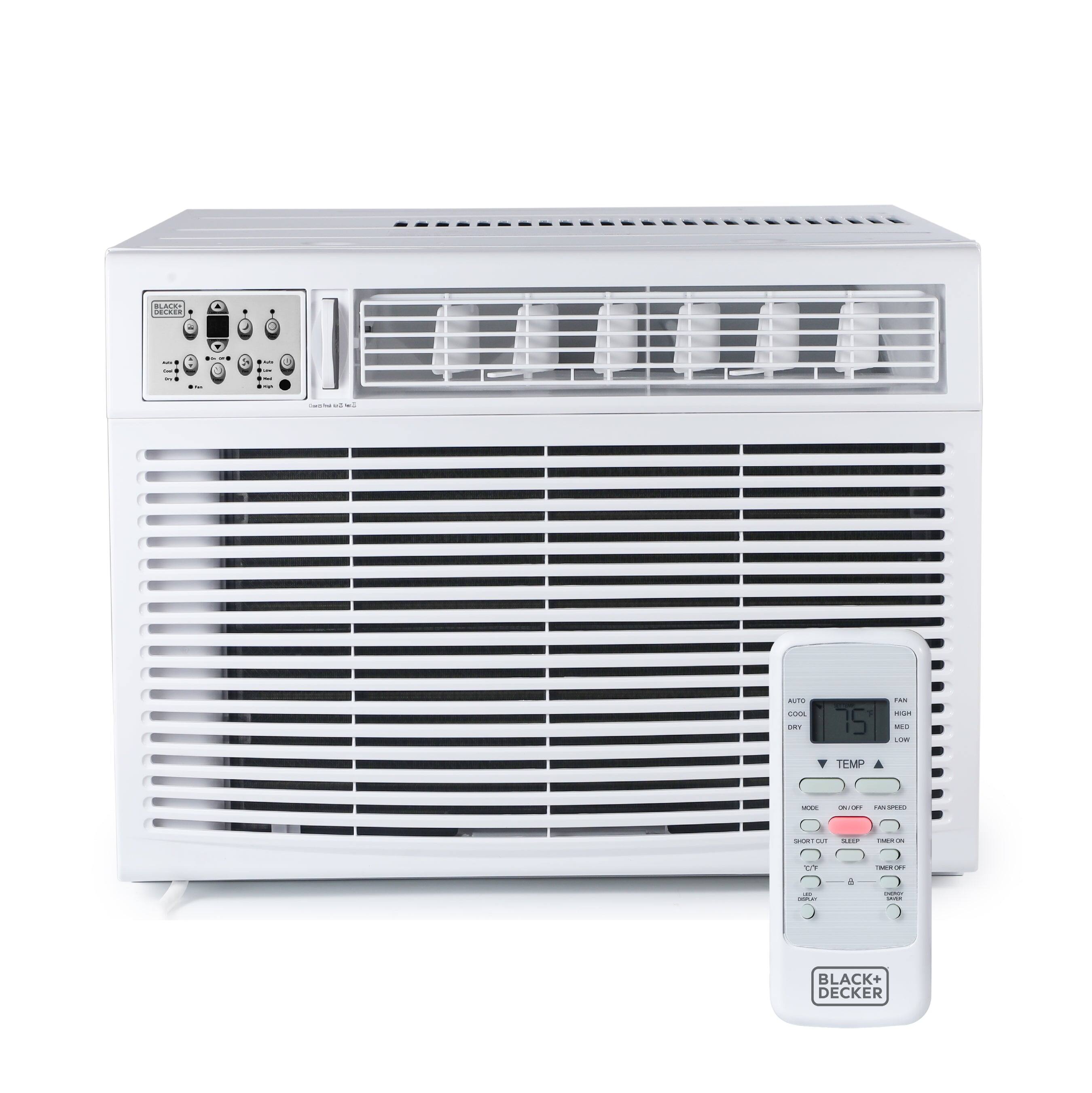 Black+Decker - Window or Through The Wall Air Conditioner 18000 BTU, AC Window Unit Cools Up to 1000 Square Feet - White