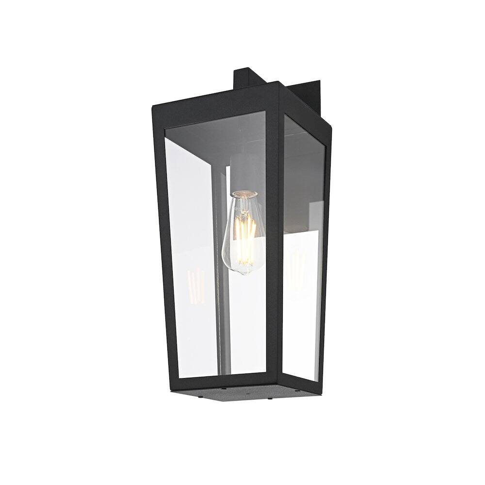 Left. Elegant Lighting - William 8 Inch Outdoor Wall Sconce In Black - Black.