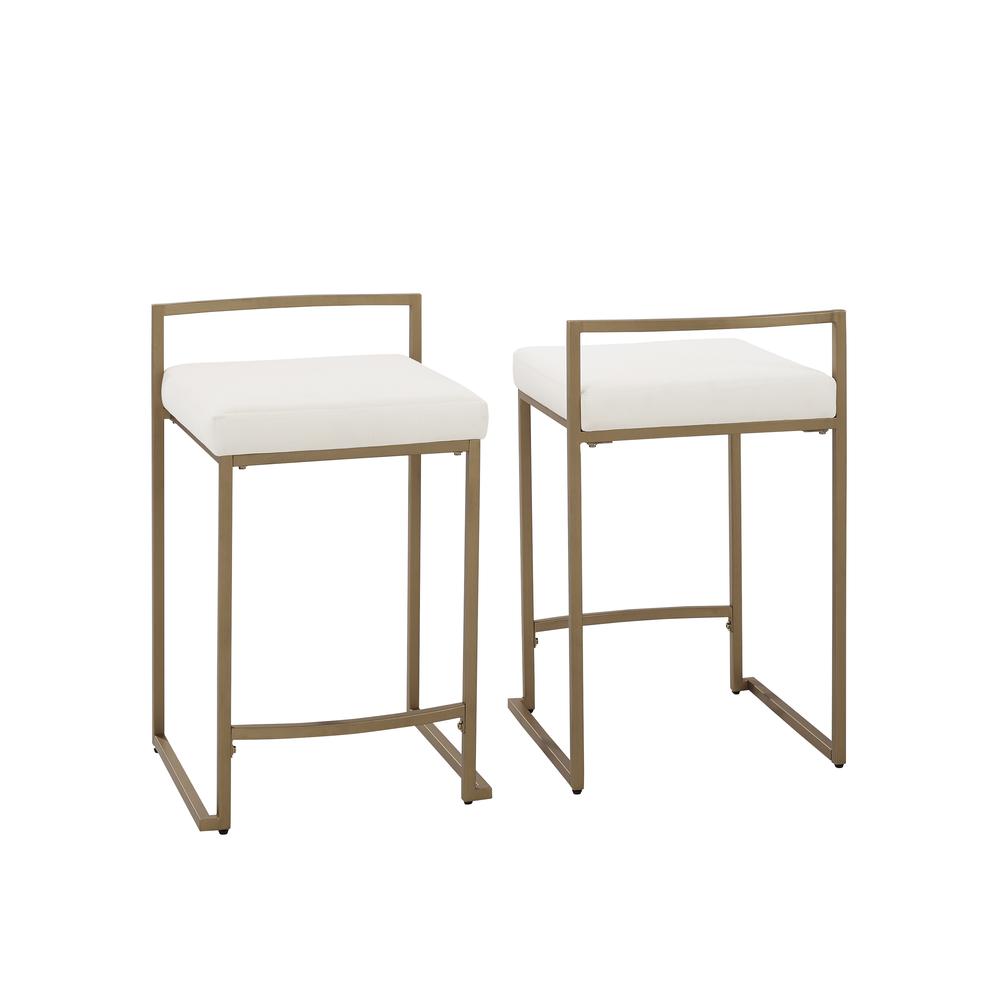 Alt View 1. Crosley Furniture - Harlowe 2-Piece Counter Height Bar Stool Set - 2 Stools - Creme.