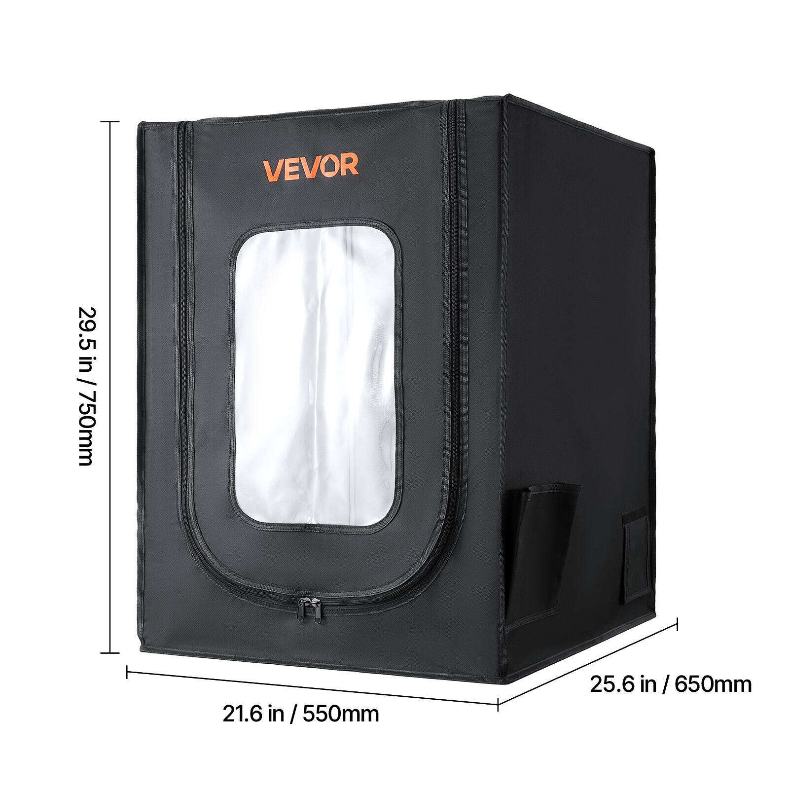 29.5 in / 29.5 in / 750mm  
VEVOR  
21.6 in / 550mm  
25.6 in / 650mm