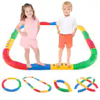Front. Gymax - Gymax Colored Balance Beams for Kids w/ Non-slip Textured Surface Bottom Pad - Multicolor.