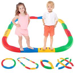 Gymax - Colored Balance Beams for Kids w/ Non-slip Textured Surface Bottom Pad - Multicolor