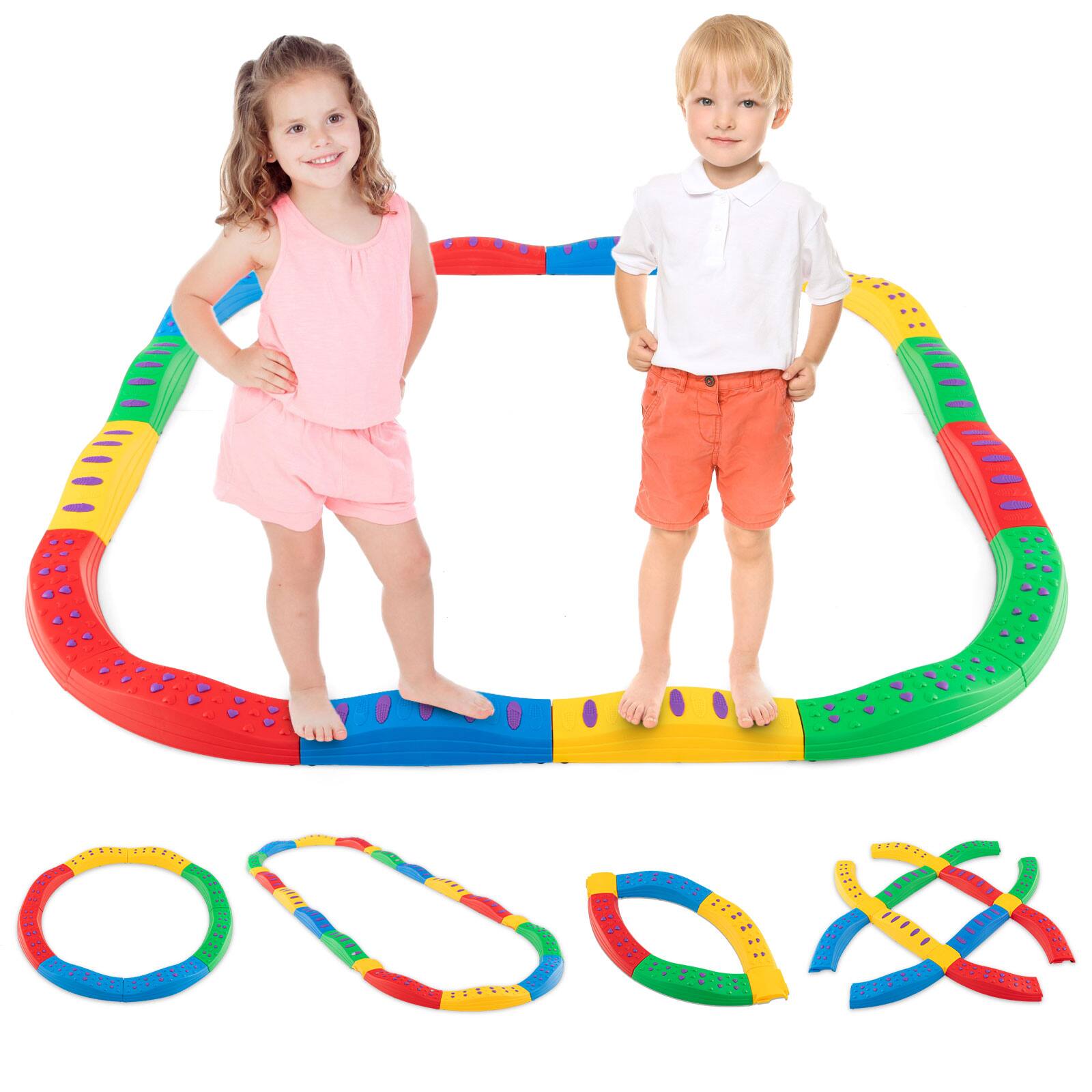 Front. Gymax - Gymax Colored Balance Beams for Kids w/ Non-slip Textured Surface Bottom Pad - Multicolor.