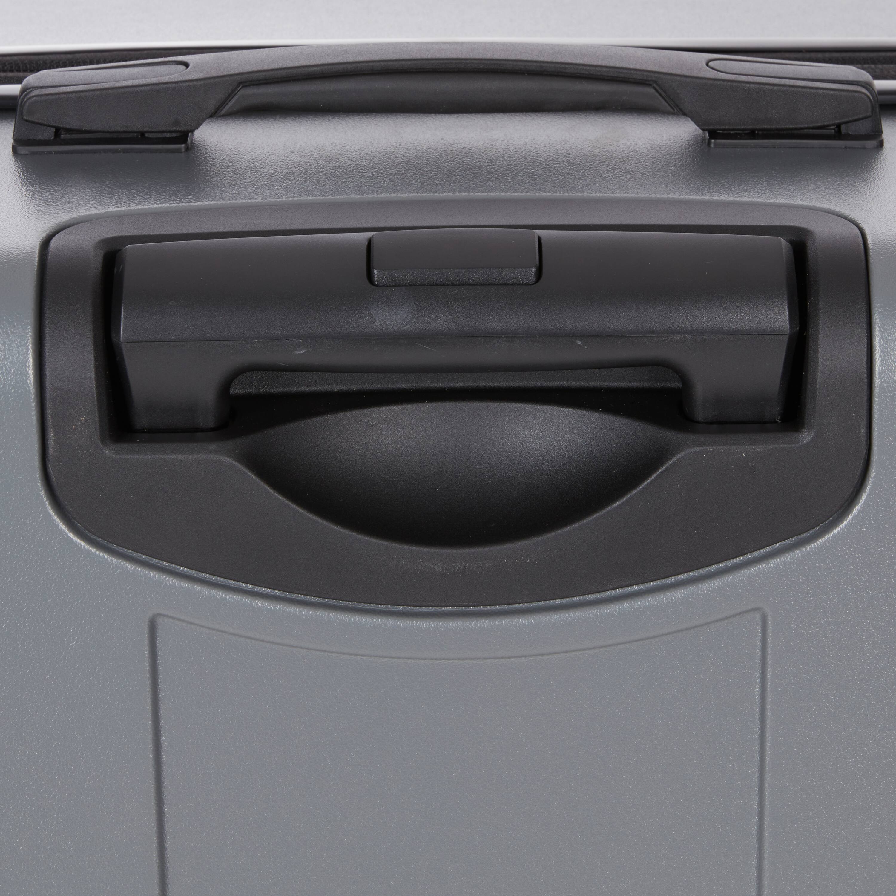 Left. Roberto Cavalli - 3 Piece Luggage Set with Expandable Hard Shell & 8 Spinner Wheels - GREY.