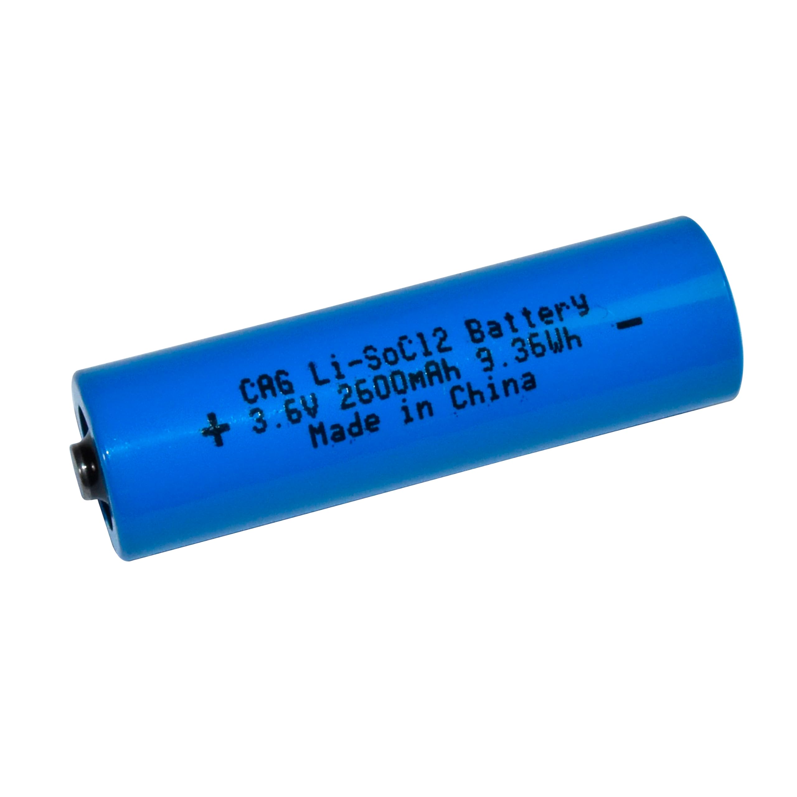 CAG Li-Socl2 Battery  
3.6V 2600mAh 9.36Wh  
Made in China