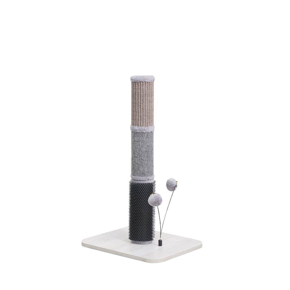 Front. PetPals - Urbane Grey Multi-Activity Scratching Post - Gray.