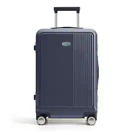 Bagsmart - Pebble 20" Carry-on Luggage, Slim Aluminum Frame Hardside Suitcase with Steel-Bearing Spinner Wheels & TSA Lock - Dark Blue