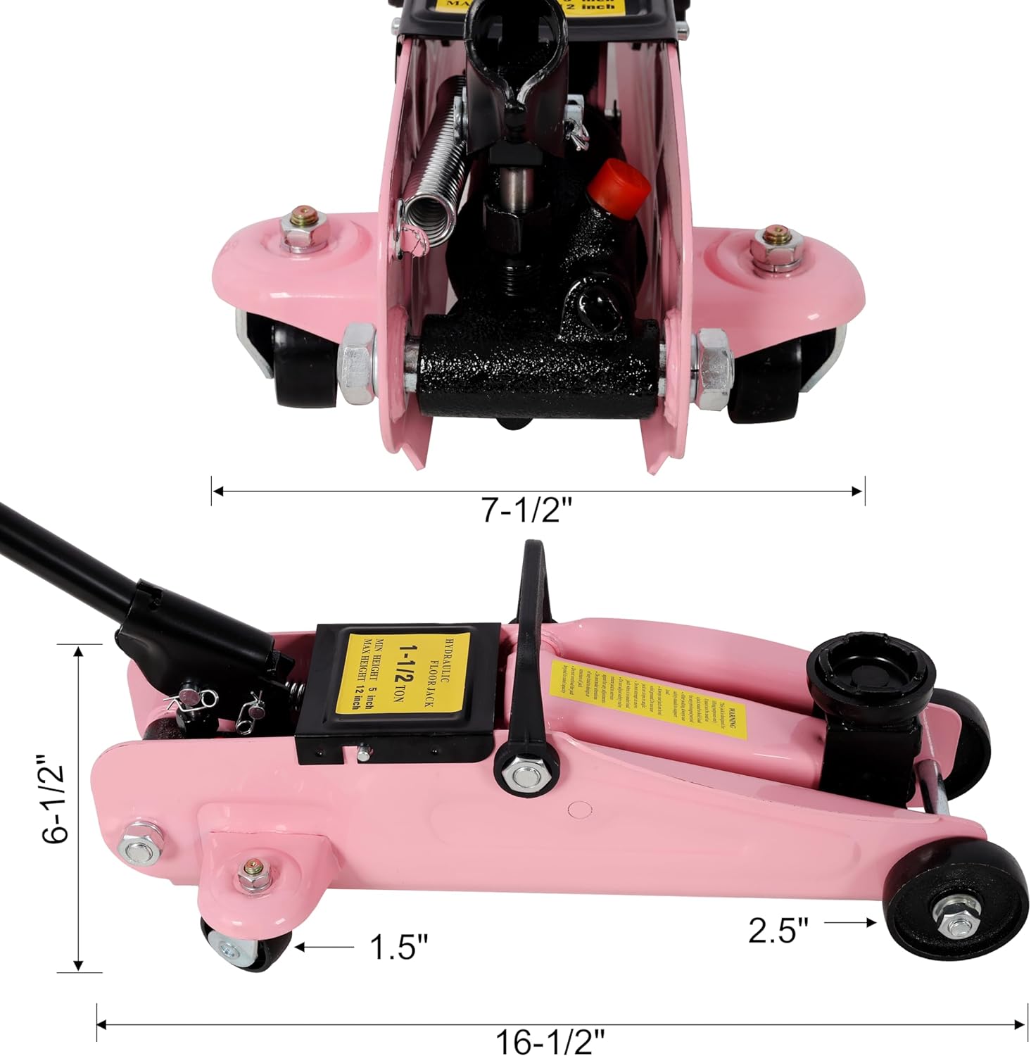 - 7-1/2"  
- 6-1/2"  
- 1-1/2"  
- 12"  
- 1.5"  
- 2.5"  
- 16-1/2"  
- TON FLOORJACK  
- DETIVEXR  
- 1-1/2"  
- 6-1/2"  
- 2.5"  
- 1.5"  
- 16-1/2"