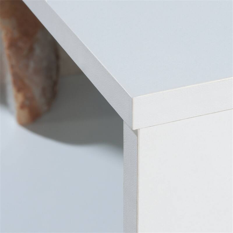Alt View 6. HTUTWOO - Coastal Bookcase With Lower Drawer - Adjustable Library Shelf with File Drawer,48.35" Tall Horizontal Storage Cabinet - White.
