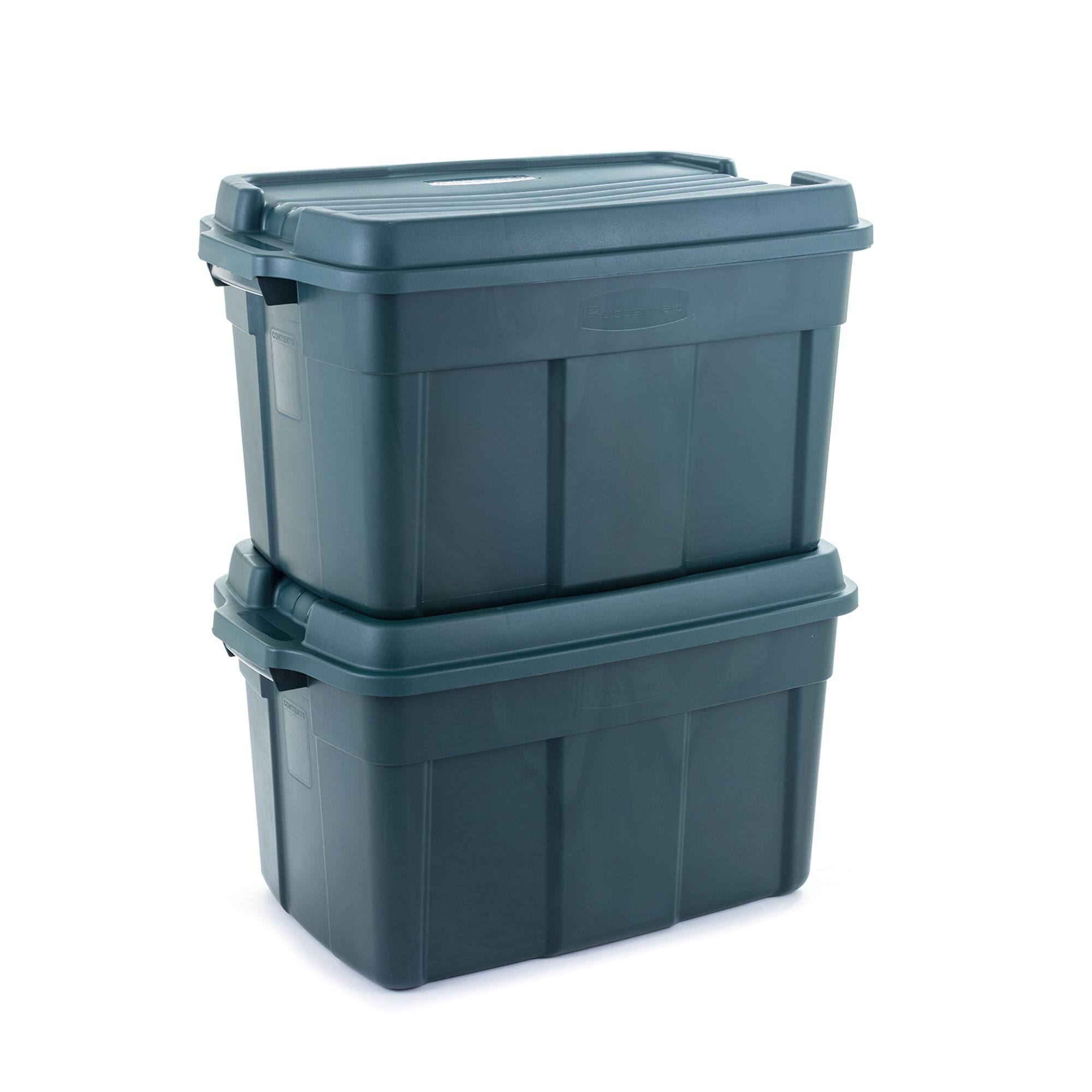 Alt View 5. RubberMaid - Rubbermaid 3 Pack High Top Storage Containers for Garage and Home Use, 37 Gallon - Hunter Green.