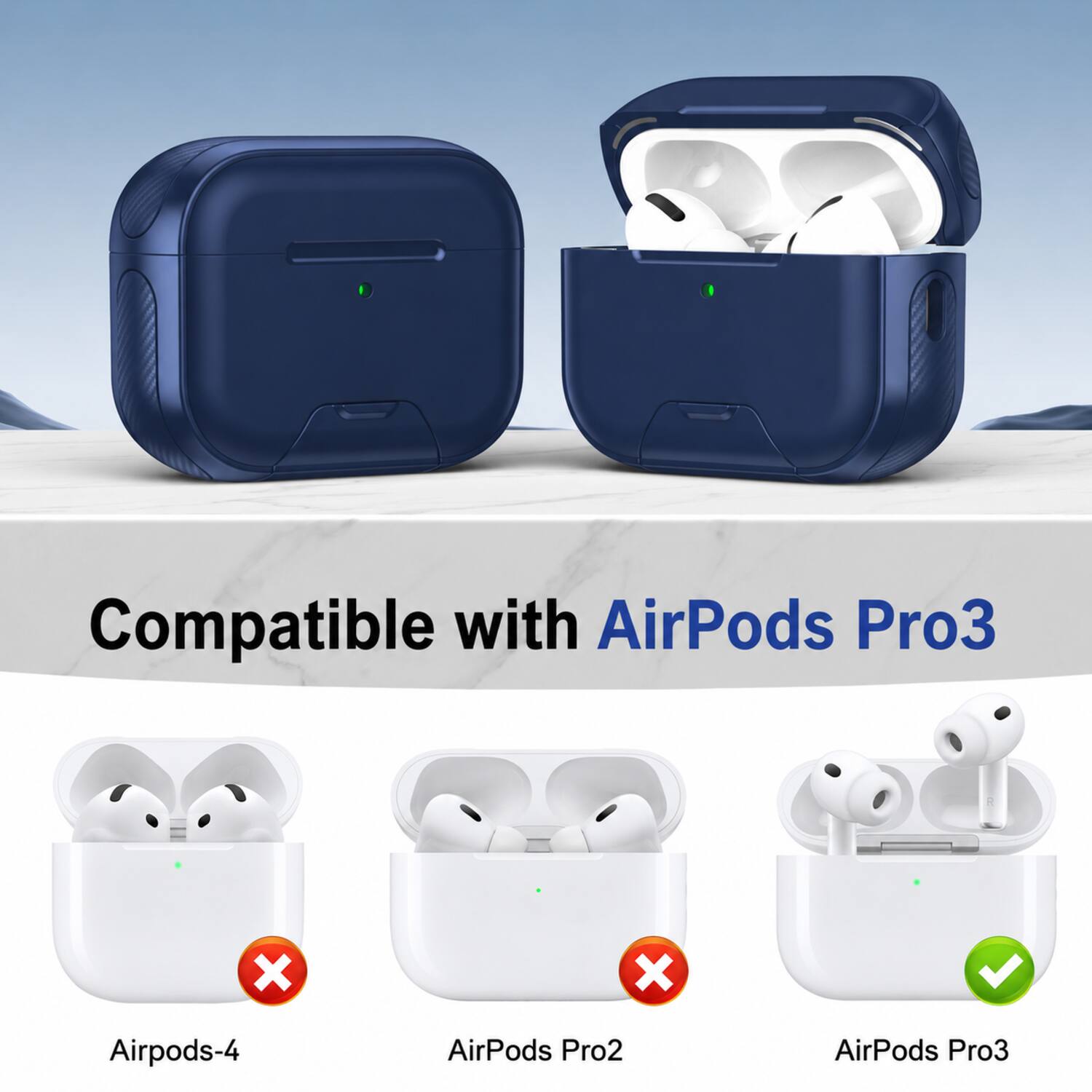 Compatible with AirPods Pro3

Airpods-4
AirPods Pro2
AirPods Pro3