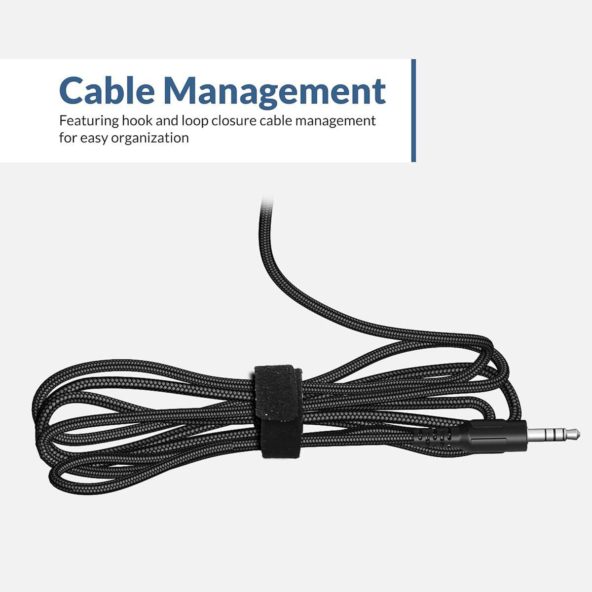 Cable Management  
Featuring hook and loop closure cable management for easy organization